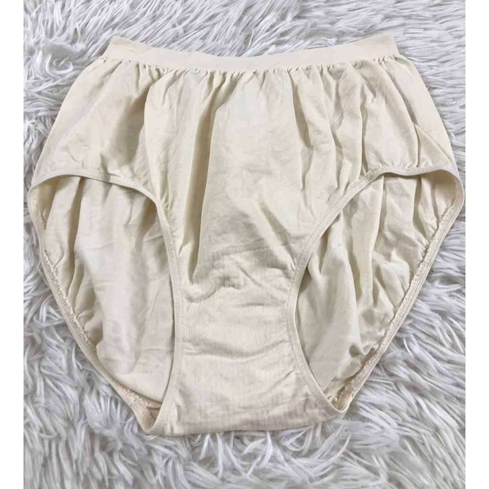 Vintage 1990s BALI Panty Barely There Hi Cut Seamless Microfiber Cream Size 8/9